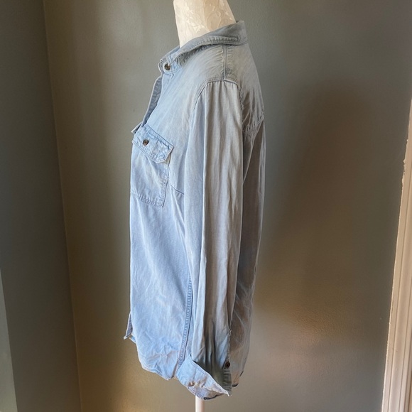 Eddie Bauer Light Indigo Button Front Denim Shirt - Picture 4 of 9